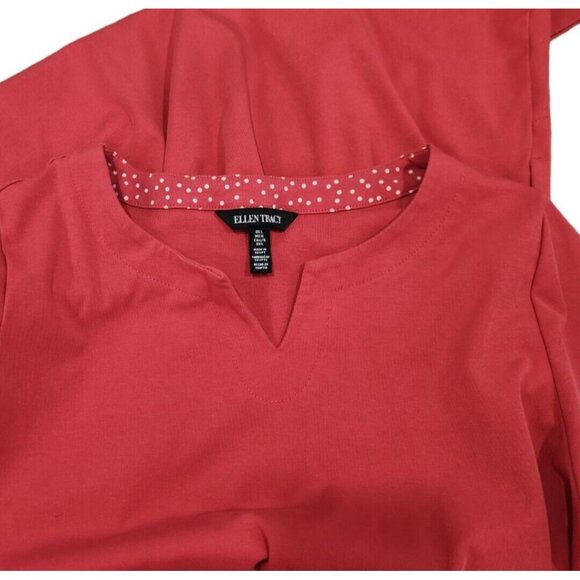 Ellen Tracy Pima Cotton T-Shirt Dress W Pockets Large - Picture 3 of 7